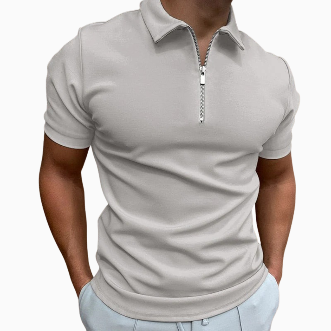 Luca polo homme manches courtes col zippé polo casual style moderne
