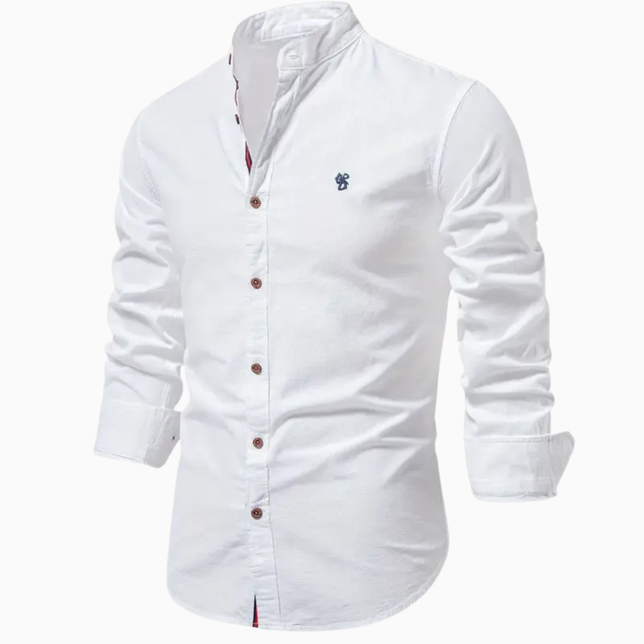 Elio chemise homme manches longues col montant style casual
