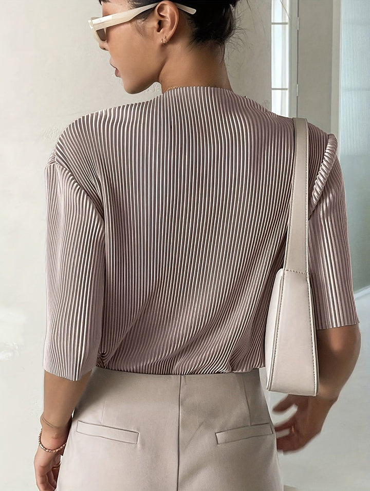 Blouse Plissée Blanche Élégante pour Femme – Chemise Chic et Confortable