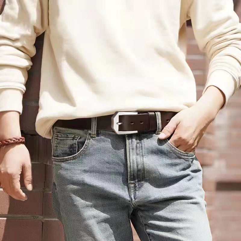 Ceinture en denim polyvalente décontractée et business pour homme – Accessoire élégant du quotidien