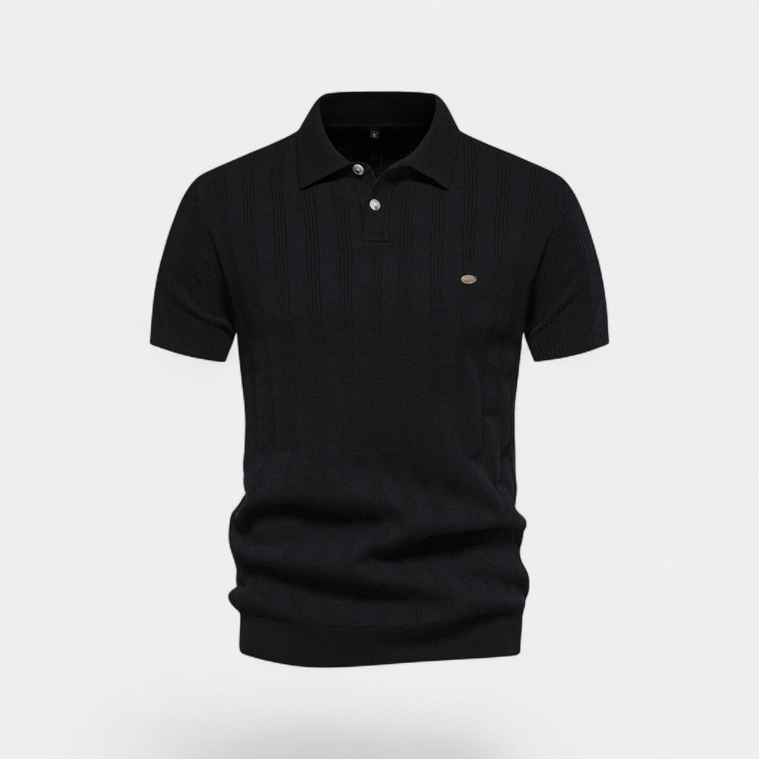 Polo Homme Maille Viscose – Polo Tricoté Manches Courtes Col Boutonné