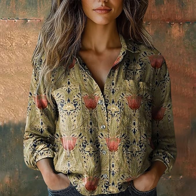 Inès — Blouse Vintage à Imprimé Floral
