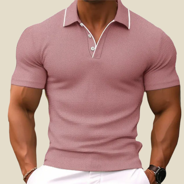 Polo Homme Maille Manches Courtes – Coupe Ajustée Patte Deux Boutons