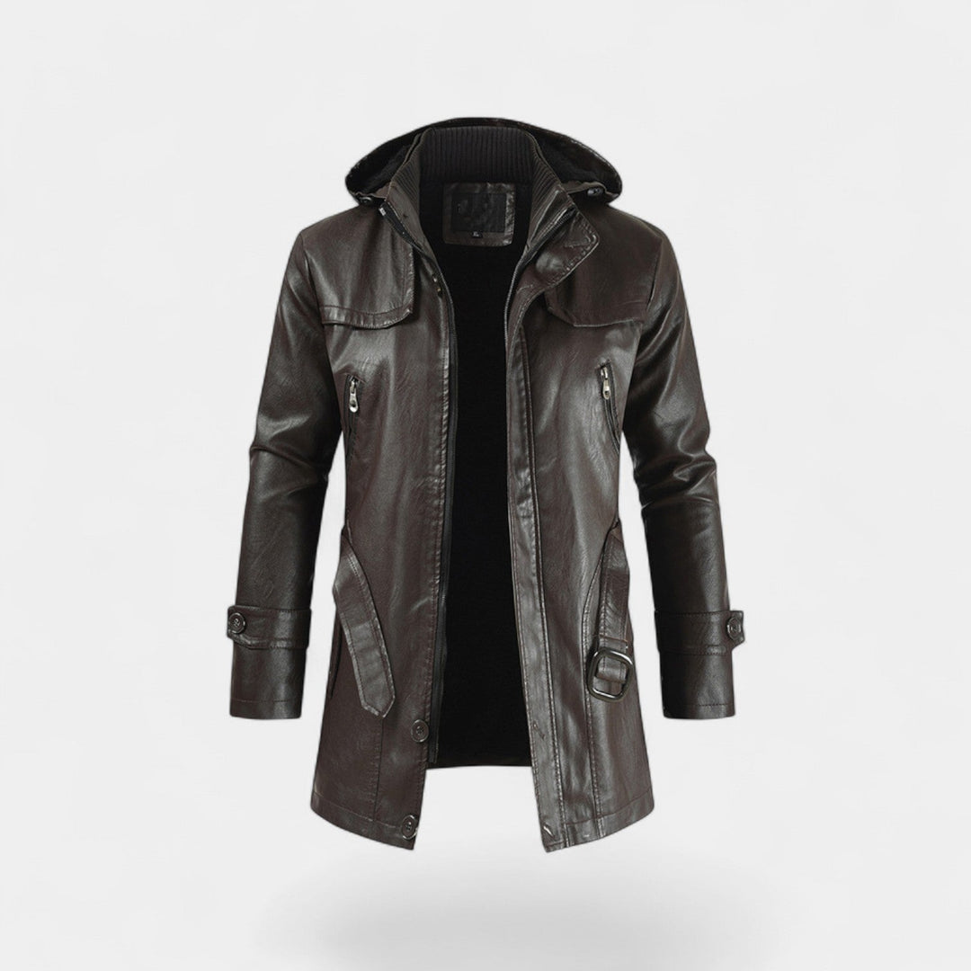 Claire Mode | Manteau Homme en Cuir – Trench Mi-Long Coupe Moderne