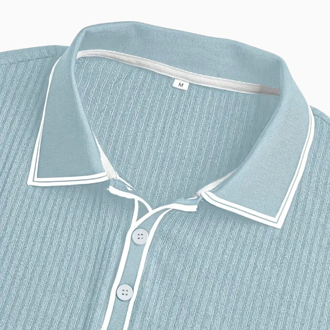 Polo Homme Slim Texturé – Finition Contrastée Élégante