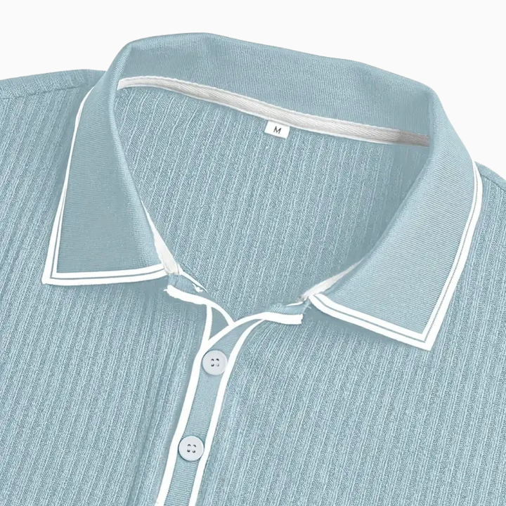 Polo Homme Slim Texturé – Finition Contrastée Élégante