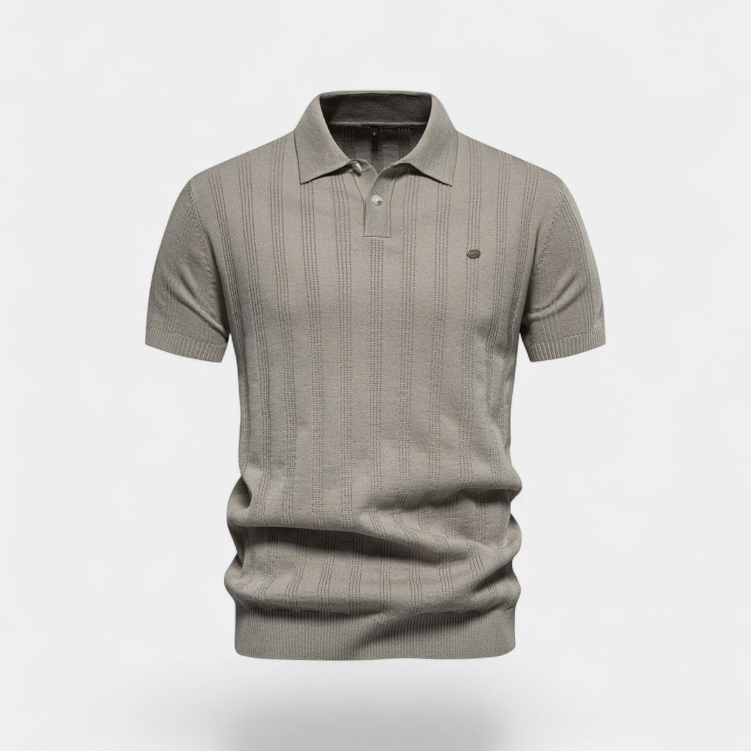 Polo Homme Maille Viscose – Polo Tricoté Manches Courtes Col Boutonné