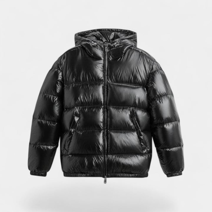 Doudoune homme à capuche en duvet – chaude, moderne, silhouette raffinée
