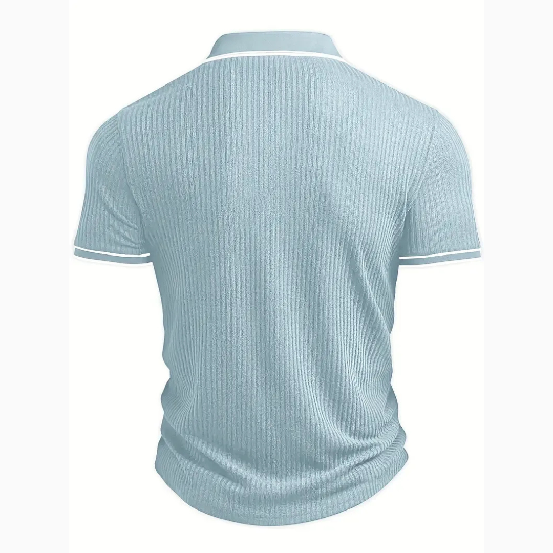 Polo Homme Slim Texturé – Finition Contrastée Élégante