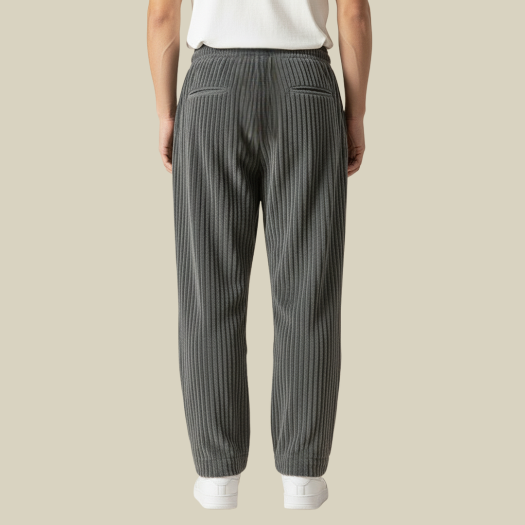 Pantalon Homme en Velours Côtelé Confortable – Taille Élastique avec Poches