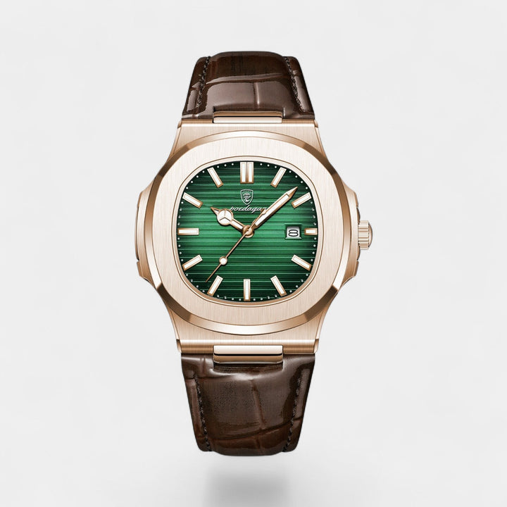 Montre pour Homme Bracelet Cuir – Quartz Lumineuse et Étanche 40 mm