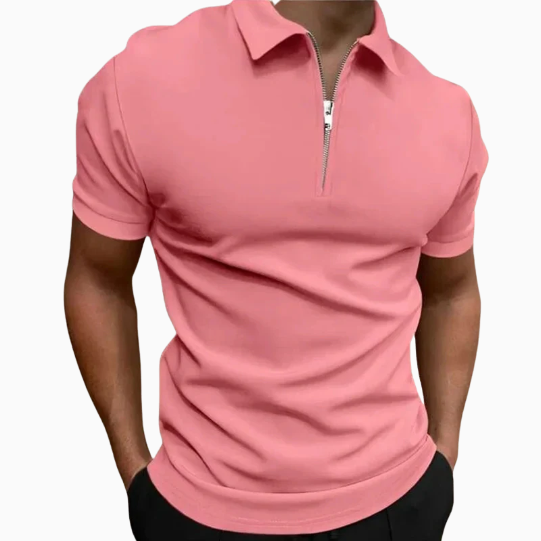 Polo Homme à Fermeture Zippée – Coupe Moderne et Ajustée