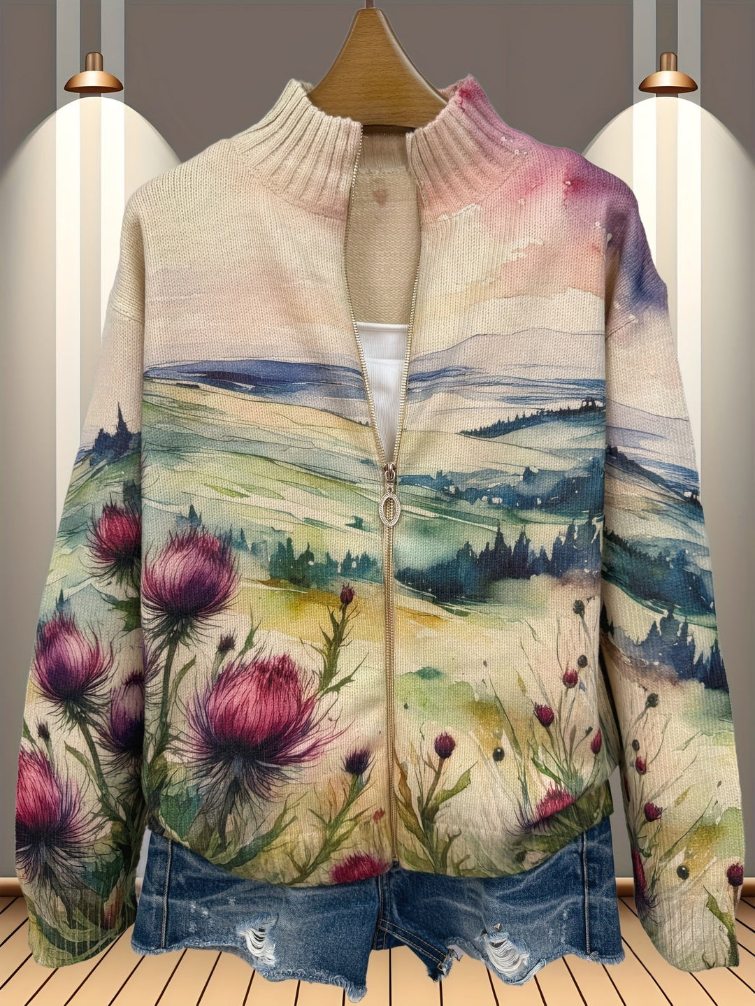 Zelda™ | Cardigan zippé à motif écossais