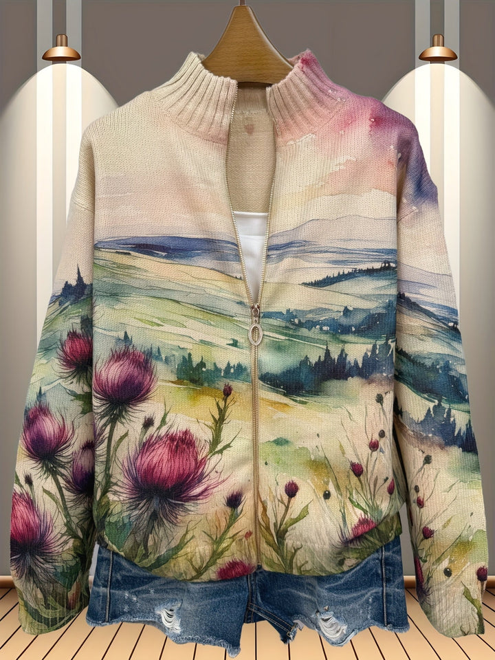 Zelda™ | Cardigan zippé à motif écossais