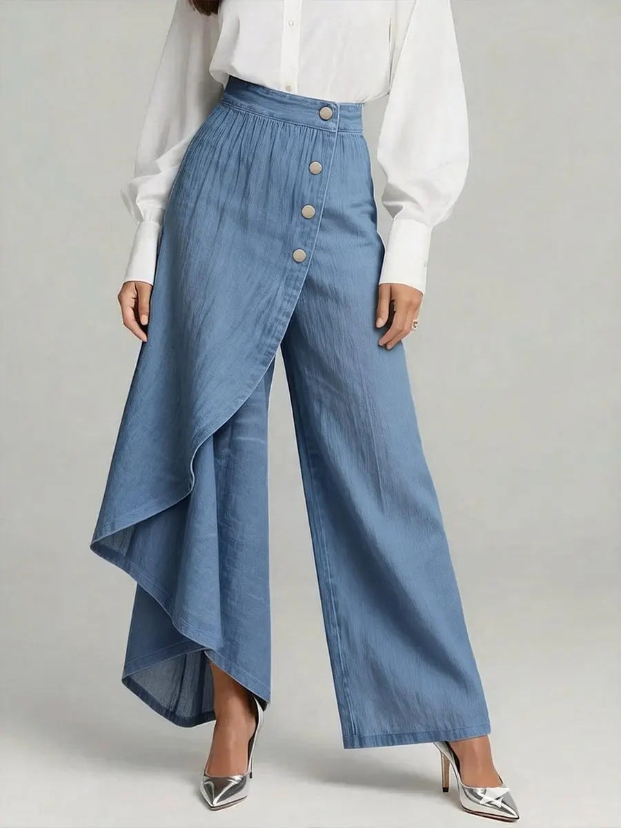 Pantalon Faux Denim Femme