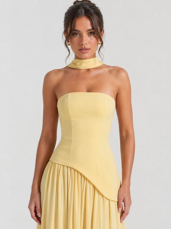 Solène Robe Fendue Drapée