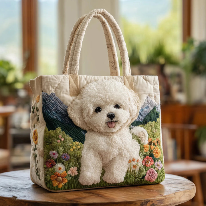 Sac matelassé fait main - Chien enchanté