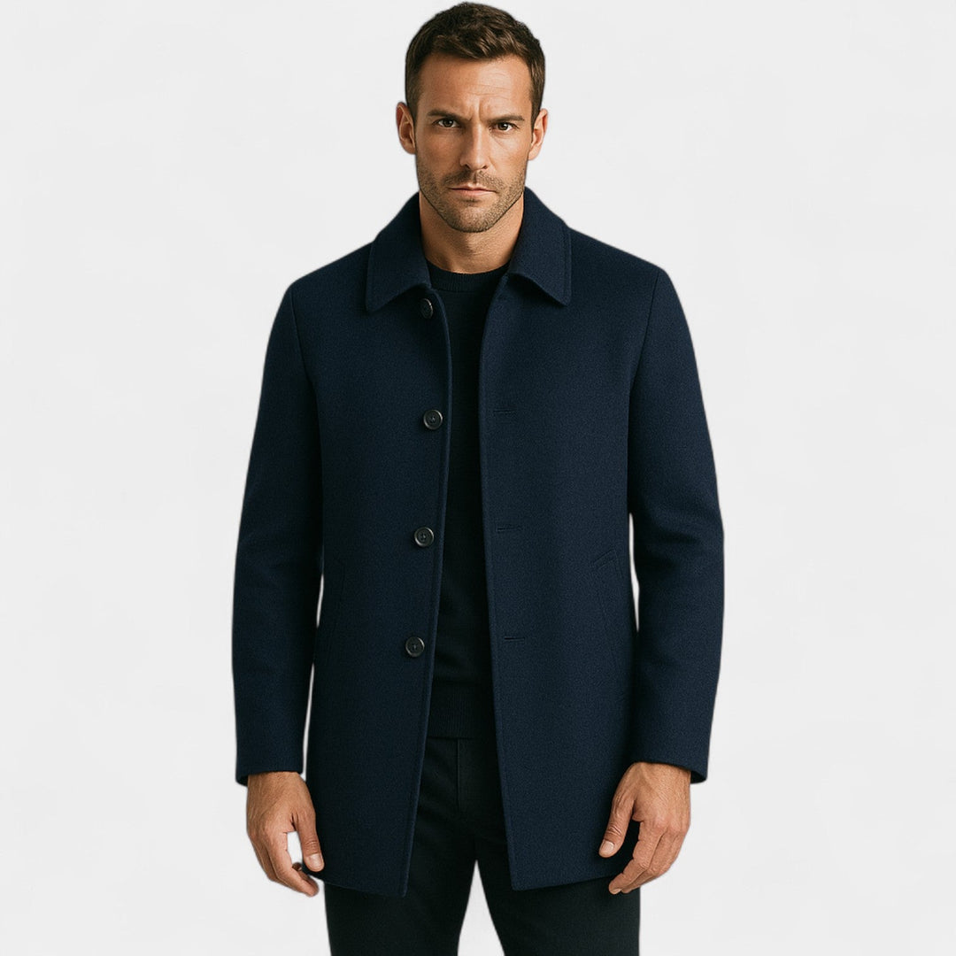 Manteau Homme en Laine à Col à Revers – Coupe Structurée Ajustée