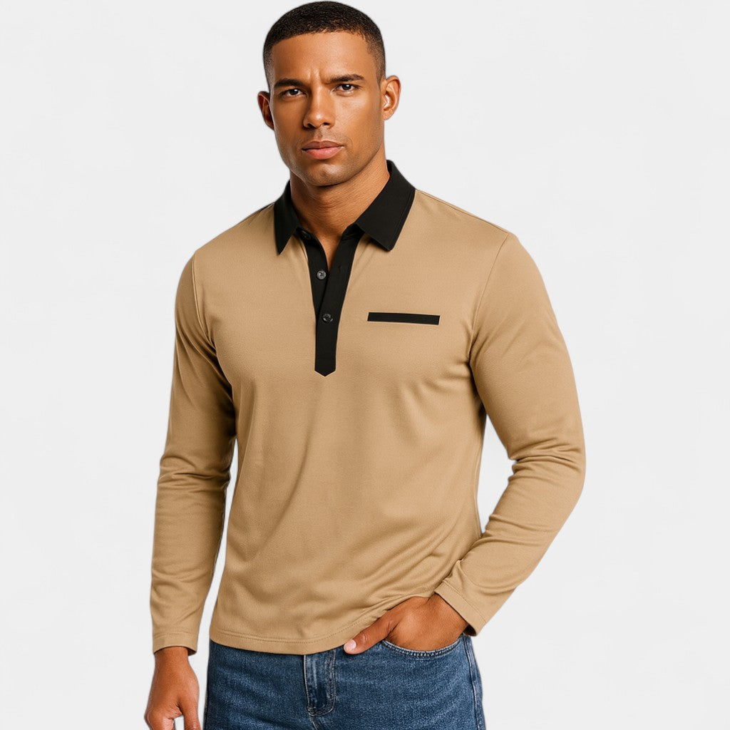 Polo manches longues homme slim fit – Élégance décontractée