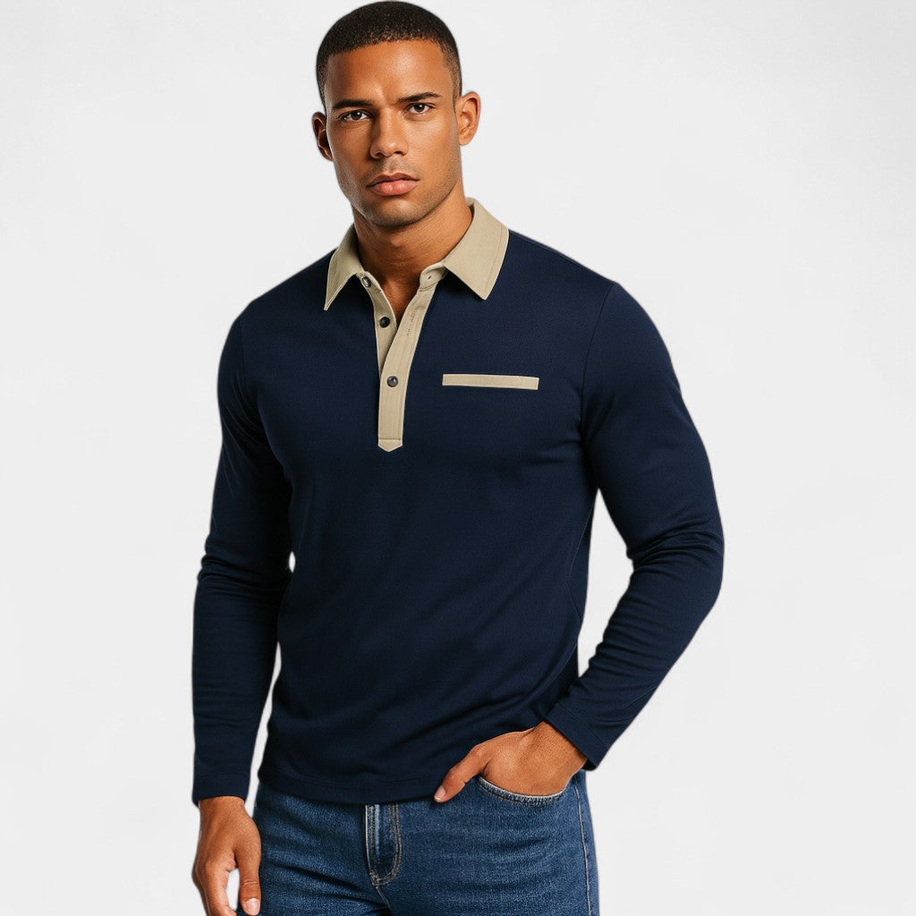 Polo manches longues homme slim fit – Élégance décontractée