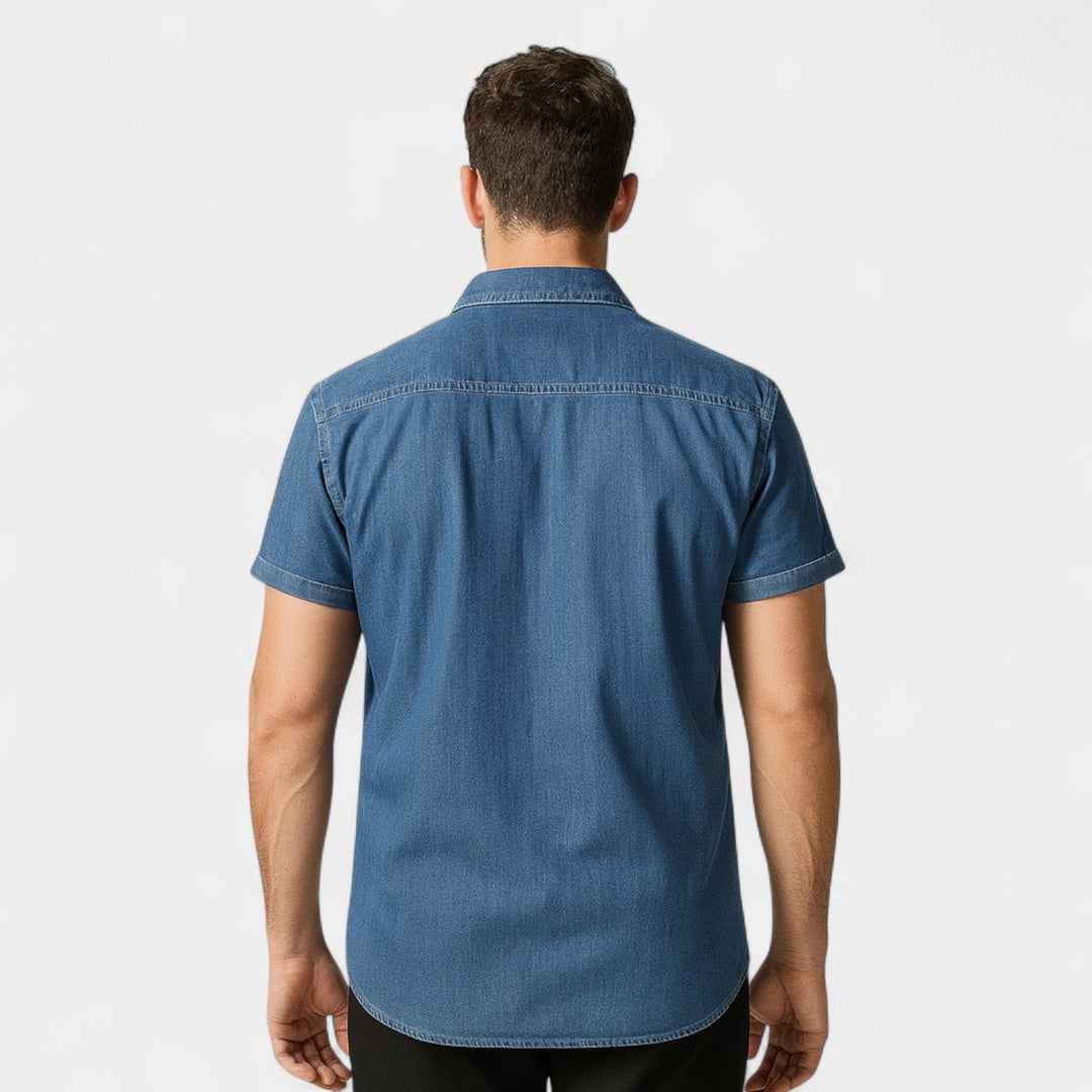 Surchemise Homme Denim Coton – Manches Courtes Casual