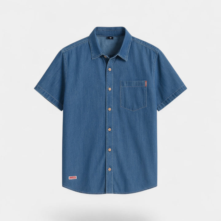 Surchemise Homme Denim Coton – Manches Courtes Casual