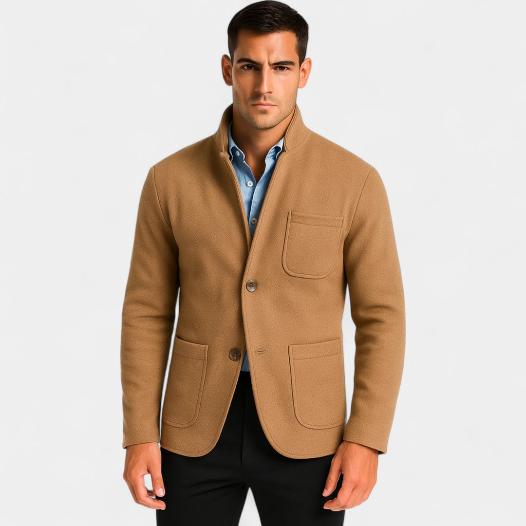 Veste de costume slim homme col montant – élégance moderne