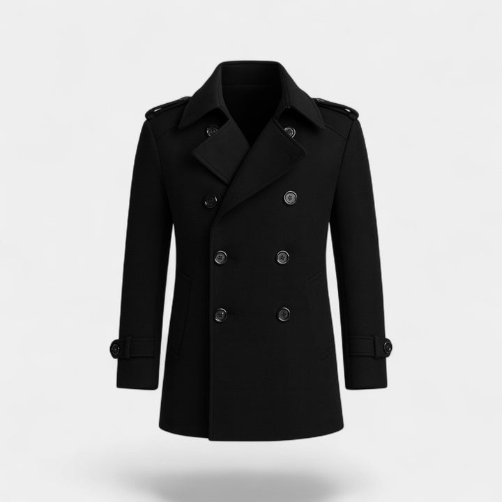 Manteau trench mi-long homme en coton mélangé