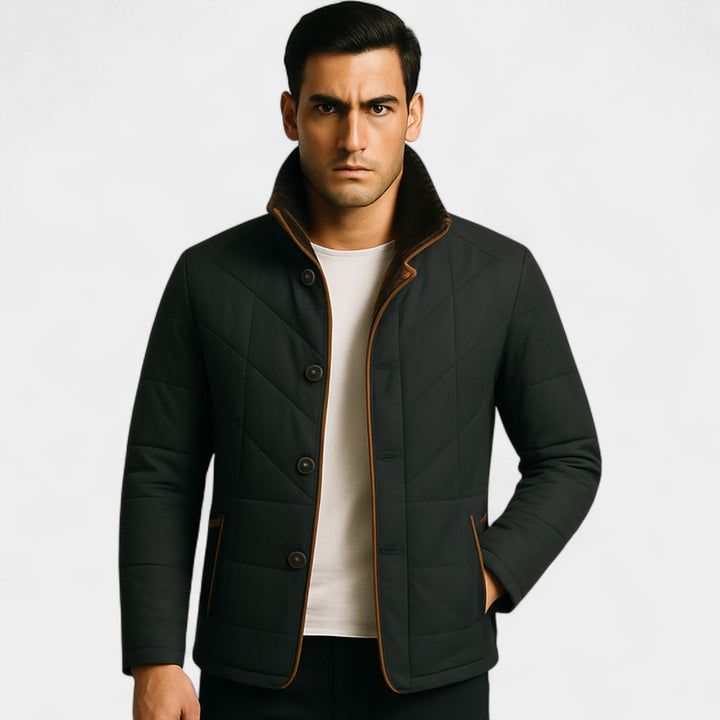 Manteau matelassé homme coton – Col montant minimaliste