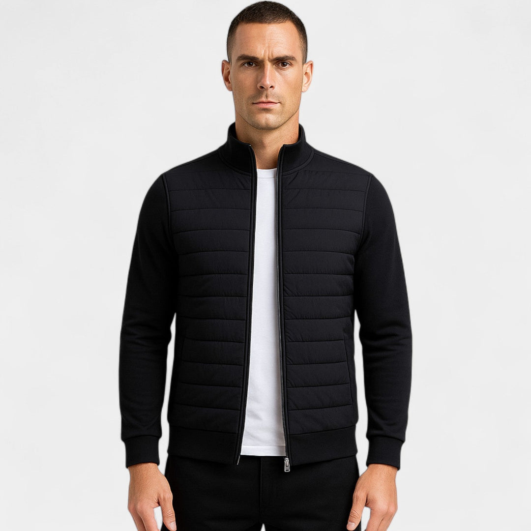 Veste tricotée homme coton polyester – Col montant léger