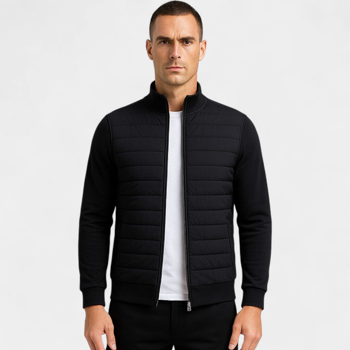 Veste tricotée homme coton polyester – Col montant léger