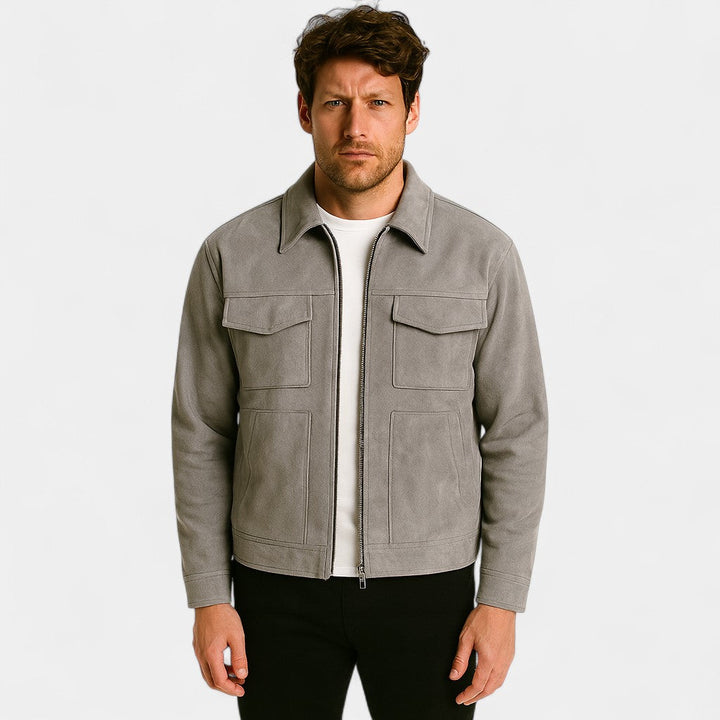 Veste homme daim coupe-vent – Luxe rétro casual