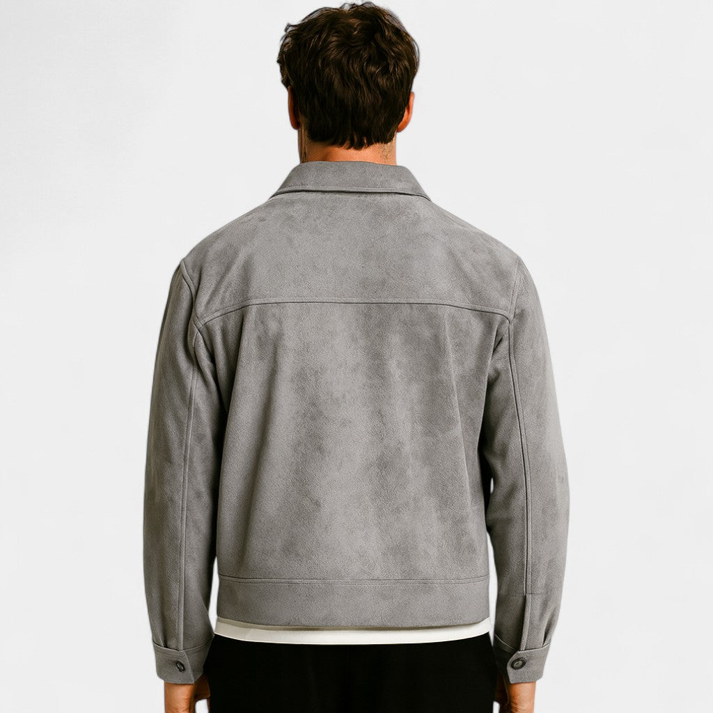 Veste homme daim coupe-vent – Luxe rétro casual