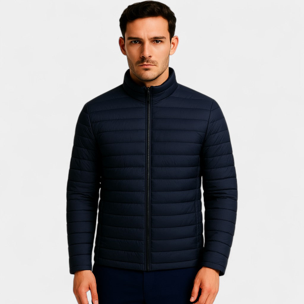 Doudoune homme laine légère – Col montant ultra-fin