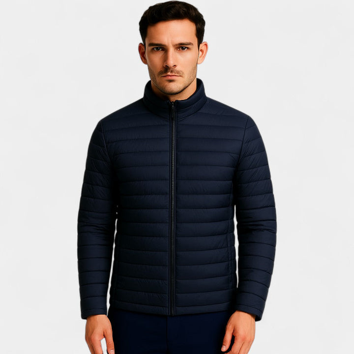 Doudoune homme laine légère – Col montant ultra-fin