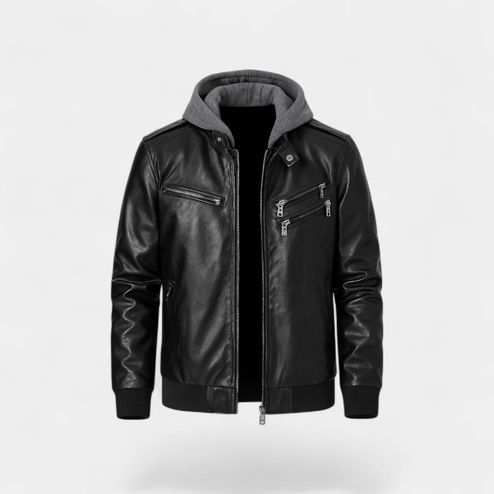 Manteau Homme Cuir avec Col en Fourrure – Veste Hivernale Classique