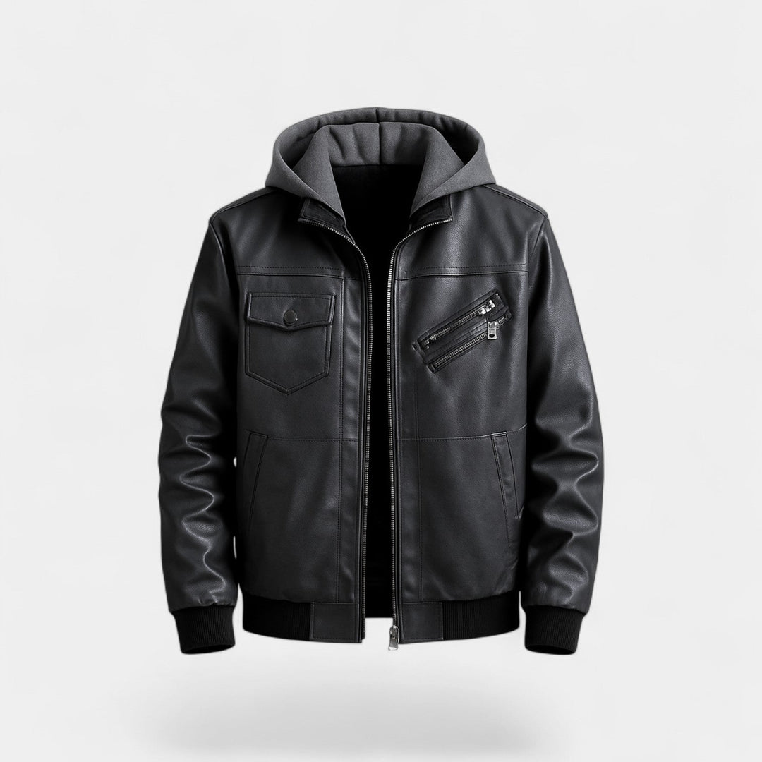 Manteau Homme Cuir avec Col en Fourrure – Veste Hivernale Classique