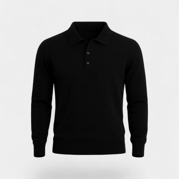 Polo homme cachemire manches longues – élégance décontractée raffinée