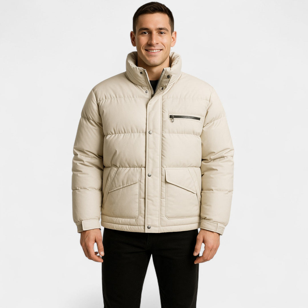 Doudoune homme col montant coton mélangé – raffiné, chaud, coupe technique