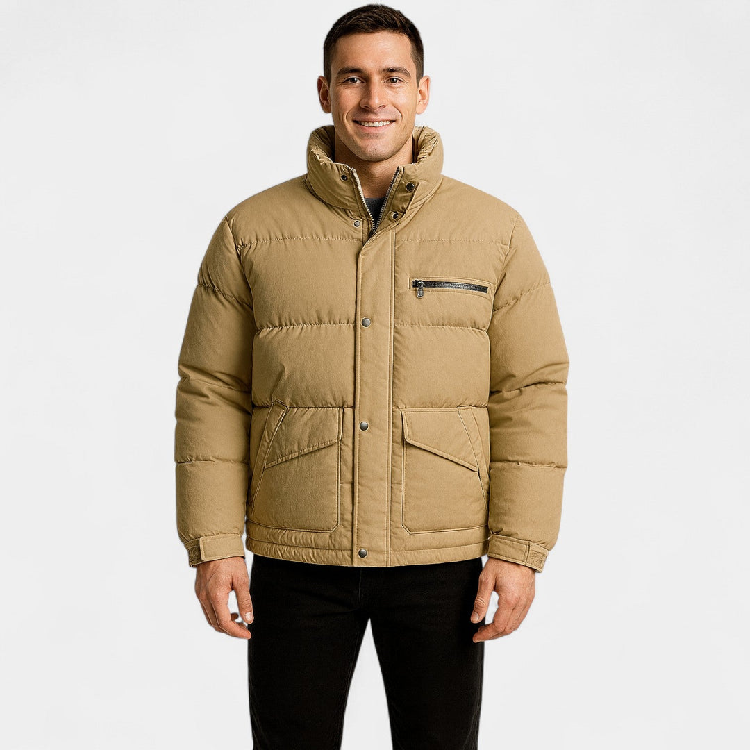 Doudoune homme col montant coton mélangé – raffiné, chaud, coupe technique