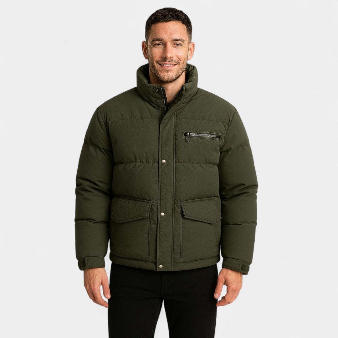 Doudoune homme col montant coton mélangé – raffiné, chaud, coupe technique