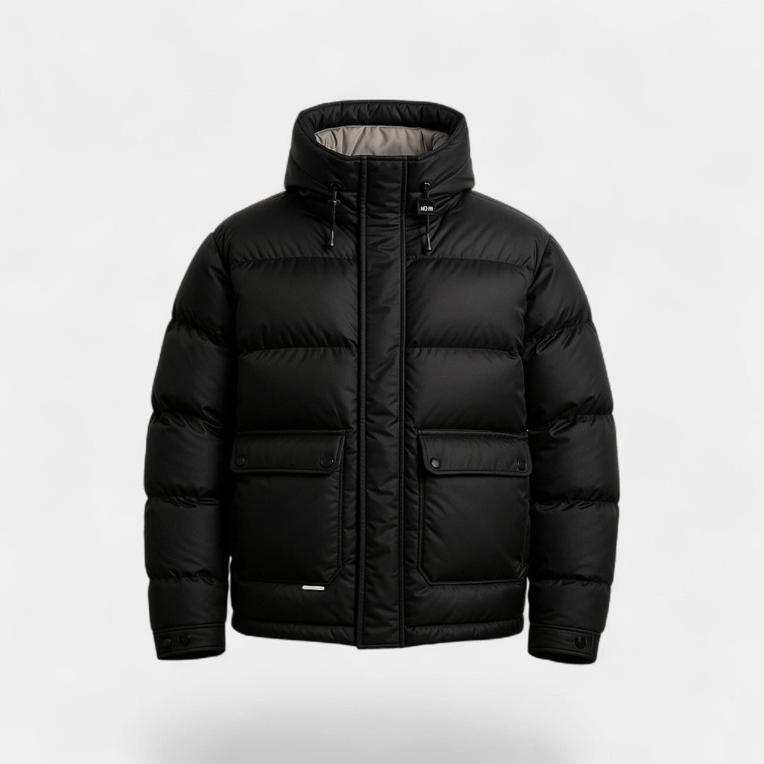 Doudoune homme à capuche duvet mélangé – chaude, raffinée, silhouette hivernale