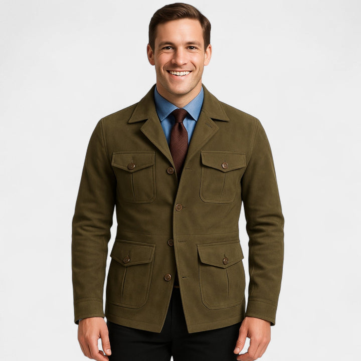 Veste homme rétro coupe ajustée – style japonais, raffinée, silhouette quotidienne