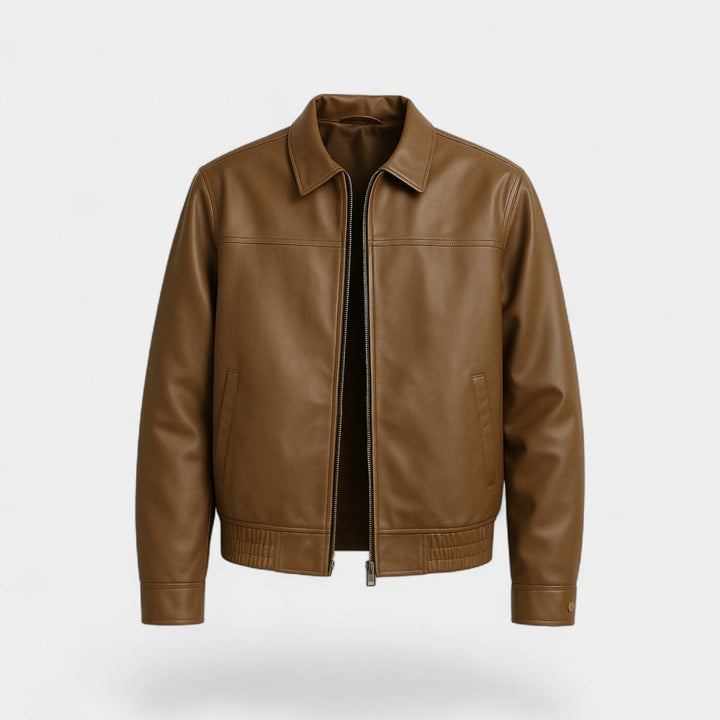 Manteau homme ajusté en cuir PU