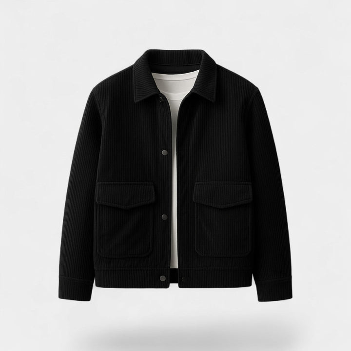 Veste homme en velours côtelé coupe ample – rétro, raffinée, couche quotidienne