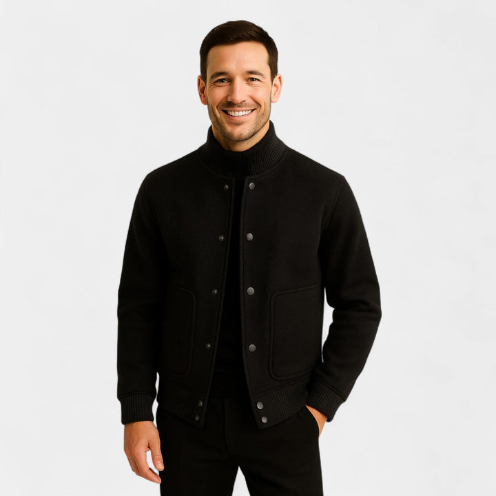 Bomber homme col montant – couleur unie, raffiné, silhouette décontractée