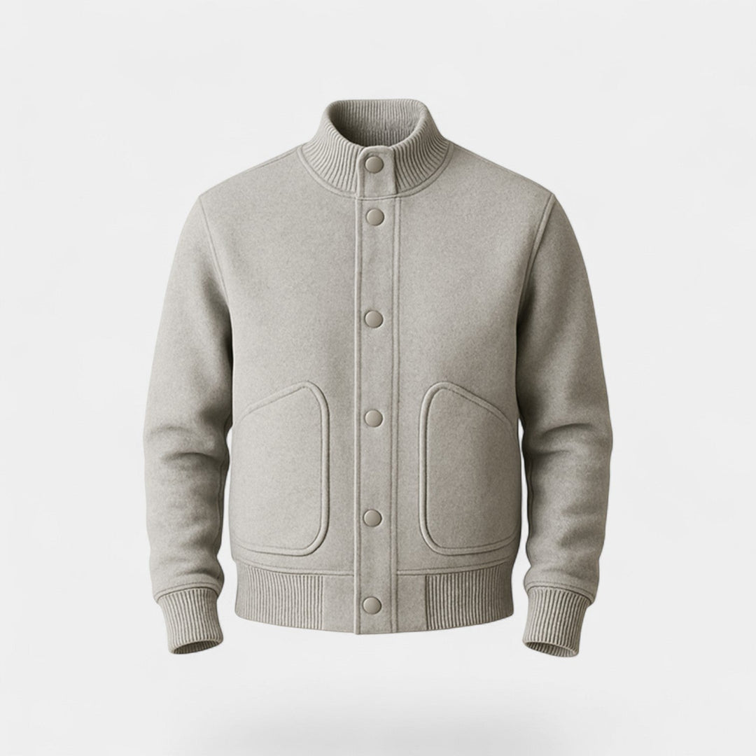 Bomber homme col montant – couleur unie, raffiné, silhouette décontractée