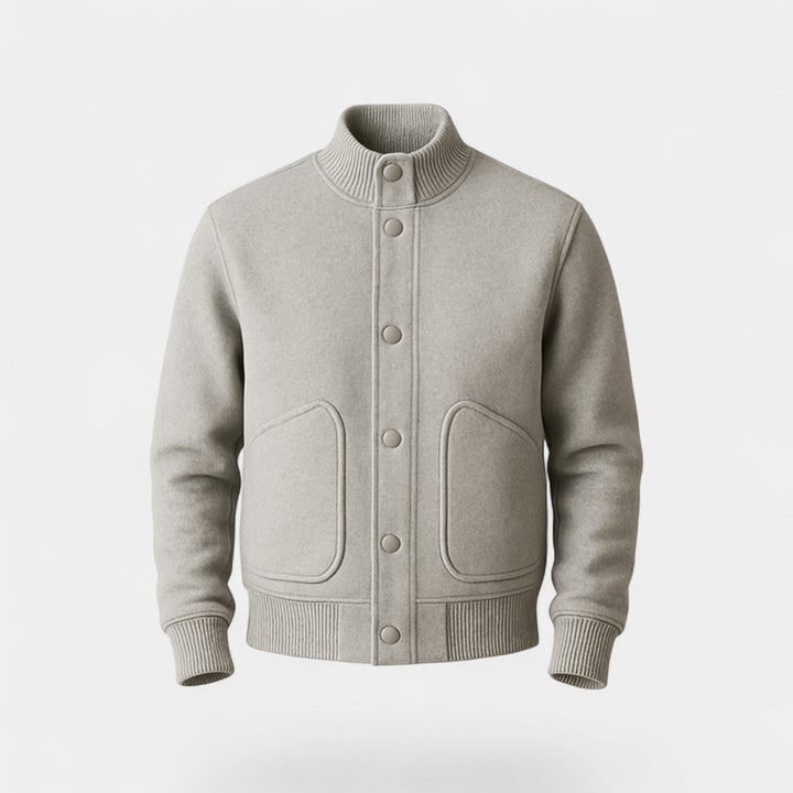 Bomber homme col montant – couleur unie, raffiné, silhouette décontractée