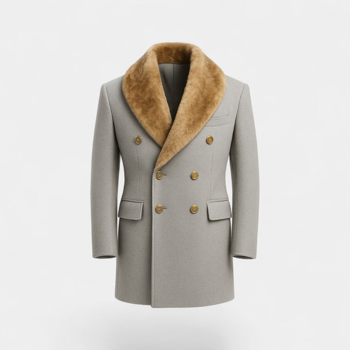Veste homme mi-longue col polo en laine – raffinée, ajustée, silhouette hivernale