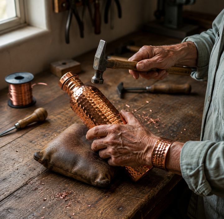 Bouteille en Cuivre Pur — Lumière